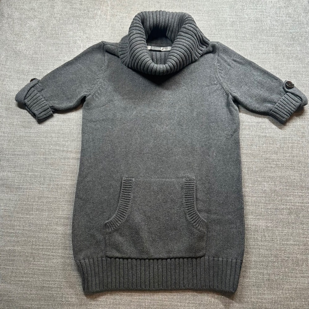 Athleta Sweater Dress Women Medium Gray Cotton Cashmere Tunic